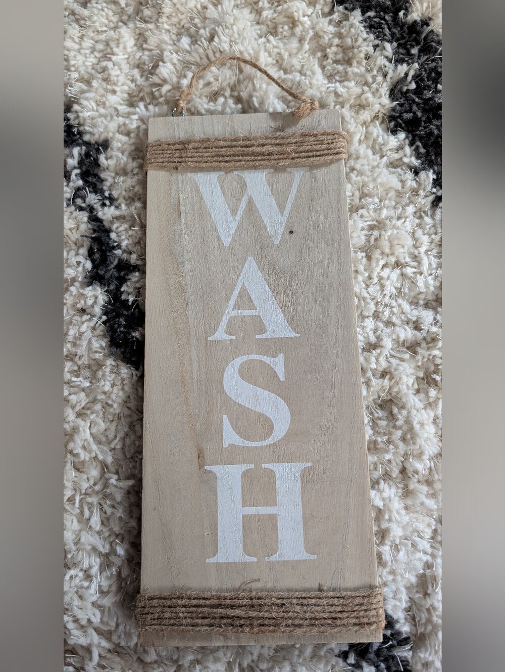 Rustic Wooden "WASH" Sign